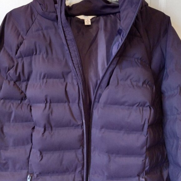 Dark Purple 1X  Puffer hooded Jacket - Picture 3 of 4